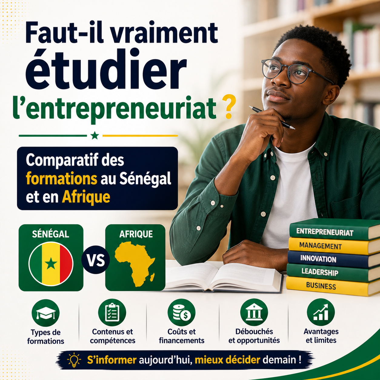 Faut-il vraiment étudier l’entrepreneuriat ? Comparatif des formations au Sénégal et en Afrique